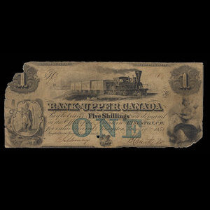 Canada, Bank of Upper Canada (York), 1 dollar : January 6, 1851