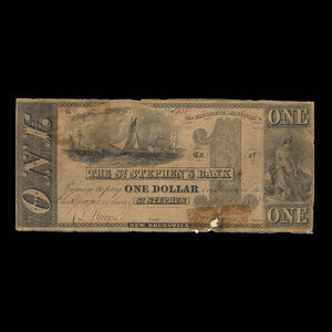 Canada, St. Stephen's Bank, 1 dollar : September 1, 1853