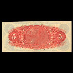 Canada, Bank of Toronto (The), 5 dollars : February 1, 1912