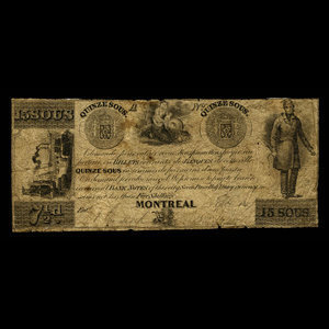 Canada, Thos. & Wm. Molson, 15 sous : September 1, 1837