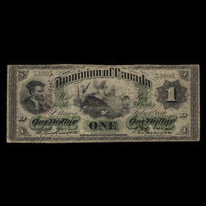 Canada, Dominion of Canada, 1 dollar : July 1, 1870