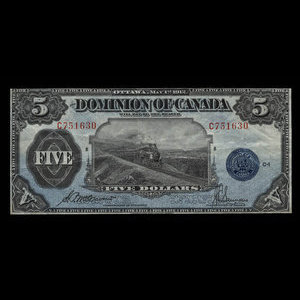 Canada, Dominion of Canada, 5 dollars : May 1, 1912