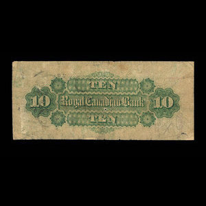 Canada, Royal Canadian Bank, 10 dollars : July 1, 1872