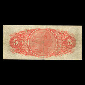 Canada, Bank of Toronto (The), 5 dollars : July 1, 1890