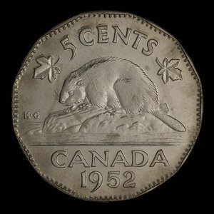 Canada, George VI, 5 cents : 1952