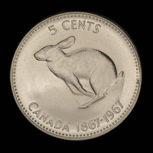 Canada, Elizabeth II, 5 cents : 1967