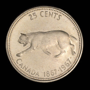 Canada, Elizabeth II, 25 cents : 1967