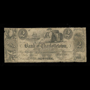 Canada, Bank of Charlottetown, 2 dollars : May 1, 1852