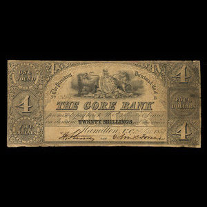 Canada, Gore Bank, 4 dollars : September 2, 1852