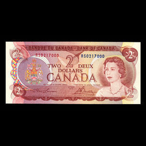 Canada, Bank of Canada, 2 dollars : 1974