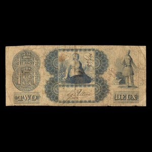 Canada, Banque du Peuple (People's Bank), 2 dollars : October 1, 1839