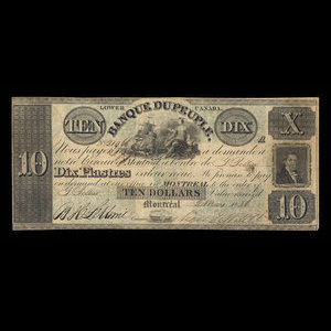 Canada, Banque du Peuple (People's Bank), 10 dollars : March 2, 1836