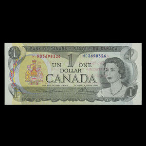 Canada, Bank of Canada, 1 dollar : 1973