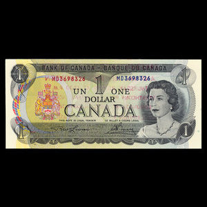 Canada, Bank of Canada, 1 dollar : 1973