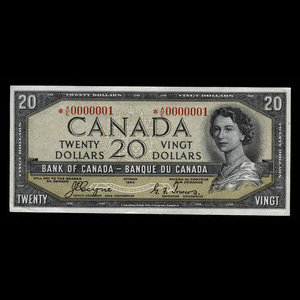 Canada, Bank of Canada, 20 dollars : 1954