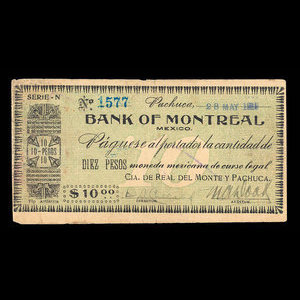 Mexico, Bank of Montreal, 10 pesos : May 28, 1915