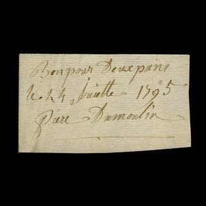 Canada, Pierre Dumoulin, 2 loaves, bread : July 4, 1795