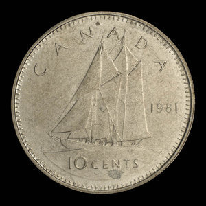 Canada, Elizabeth II, 10 cents : 1981