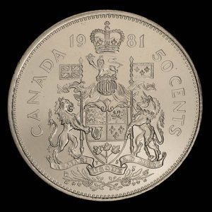 Canada, Elizabeth II, 50 cents : 1981