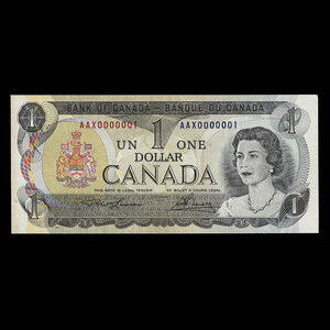 Canada, Bank of Canada, 1 dollar : 1973