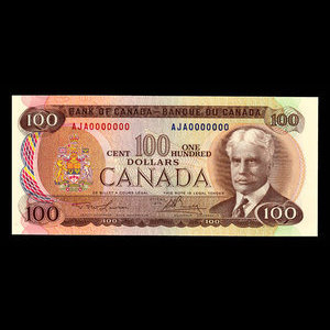 Canada, Bank of Canada, 100 dollars : 1975