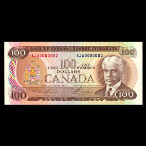 Canada, Bank of Canada, 100 dollars : 1975