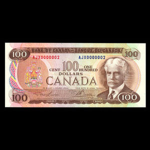 Canada, Bank of Canada, 100 dollars : 1975