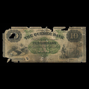 Canada, Quebec Bank, 10 dollars : January 2, 1863