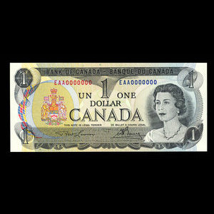 Canada, Bank of Canada, 1 dollar : 1973