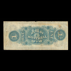 Canada, Bank of Montreal, 1 dollar : February 2, 1857