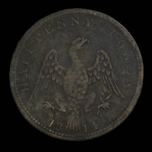 Canada, unknown, 1/2 penny : 1814