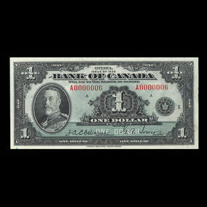 Canada, Bank of Canada, 1 dollar : 1935