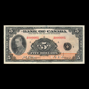 Canada, Bank of Canada, 5 dollars : 1935