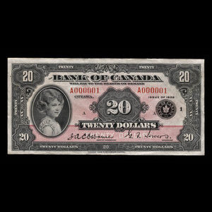 Canada, Bank of Canada, 20 dollars : 1935