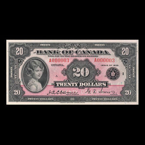 Canada, Bank of Canada, 20 dollars : 1935