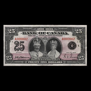 Canada, Bank of Canada, 25 dollars : May 6, 1935