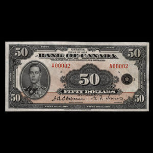 Canada, Bank of Canada, 50 dollars : 1935