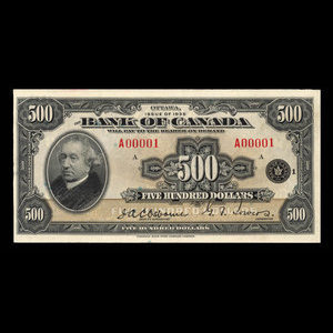 Canada, Bank of Canada, 500 dollars : 1935