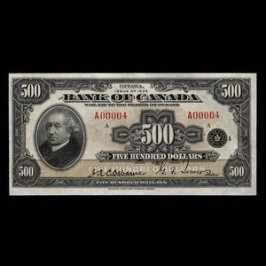 Canada, Bank of Canada, 500 dollars : 1935