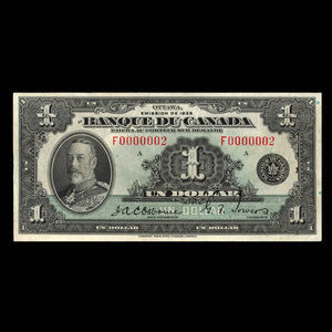 Canada, Bank of Canada, 1 dollar : 1935