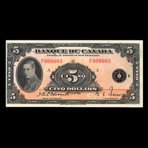 Canada, Bank of Canada, 5 dollars : 1935