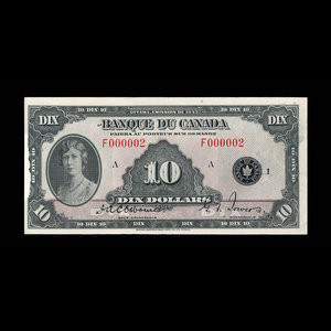 Canada, Bank of Canada, 10 dollars : 1935