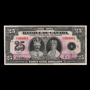 Canada, Bank of Canada, 25 dollars : May 6, 1935