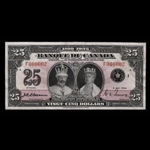 Canada, Bank of Canada, 25 dollars : May 6, 1935