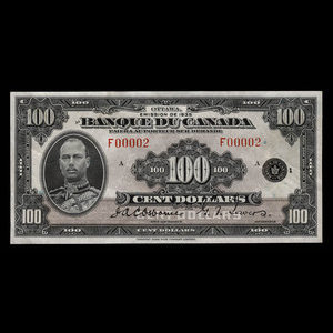 Canada, Bank of Canada, 100 dollars : 1935