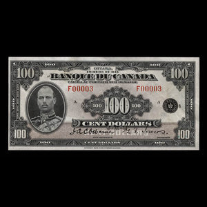 Canada, Bank of Canada, 100 dollars : 1935