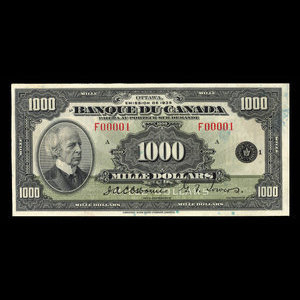 Canada, Bank of Canada, 1,000 dollars : 1935