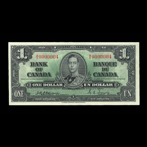 Canada, Bank of Canada, 1 dollar : January 2, 1937