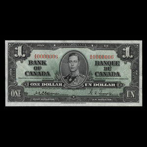 Canada, Bank of Canada, 1 dollar : January 2, 1937