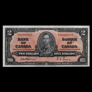 Canada, Bank of Canada, 2 dollars : January 2, 1937